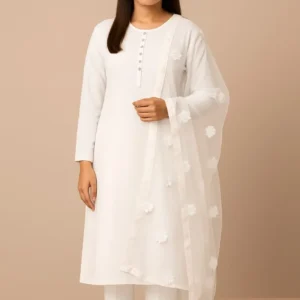 Unstitched - 3 Piece Silk Suit with Net Dupatta