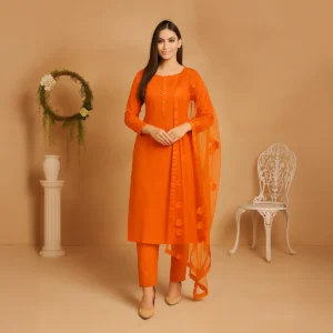 Unstitched - 3 Piece Silk Suit with Net Dupatta