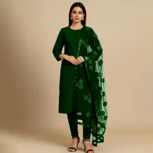 Unstitched - 3 Piece Silk Suit with Net Dupatta