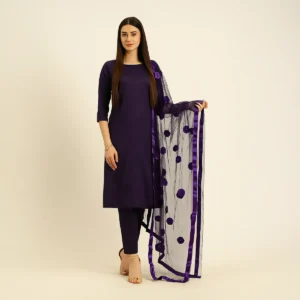 Unstitched - 3 Piece Silk Suit with Net Dupatta