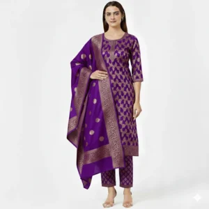 3 Piece - Cotton Jacquard Suit